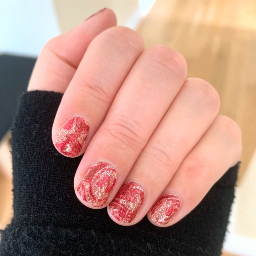 *Retired* Color Street: Feeling Marble-ous | Pink Swirls Glitter Sparkle Pastel - Picture 6 of 12
